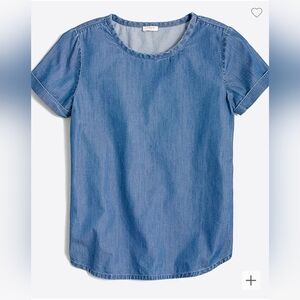 J Crew Factory Short Sleeve Chambray Top Small